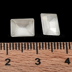 K9ガラスラインストーンカボション  ポイントバック＆バックメッキ  多面カット  長方形  クリスタル  8x6x4mm&nbsp;RGLA-M020-G03-002DE