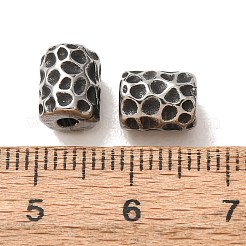 304ステンレススチールビーズ  打たコラム  アンティークシルバー  8x6.5mm  穴：2mm&nbsp;SA-CBA9DCB-18AS