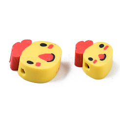 手作り樹脂粘土ビーズ  チキン  ゴールド  10~13x8~10x3~4.5mm  穴：1.5mm&nbsp;CLAY-N011-026