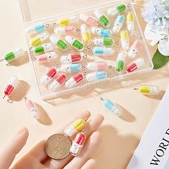 40Pcs 5 Colors Translucent Plastic Pendants&nbsp;KY-SC0001-75