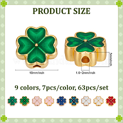 63Pcs 9 Colors Alloy Enamel Beads&nbsp;FIND-PH0026-74