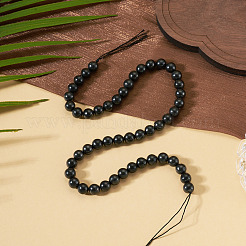 1 Strand Natural Shungite Beads Strands&nbsp;G-TA0003-34C