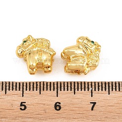 Brass Micro Pave Green Cubic Zirconia Beads&nbsp;KK-Z162-03G