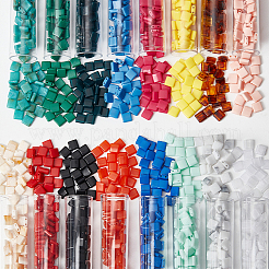 1120 個 16 色不透明アクリルスライドチャーム  正方形  ミックスカラー  5.2x5.2x2mm  穴：0.8mm  70個/カラー&nbsp;OACR-NB0001-49