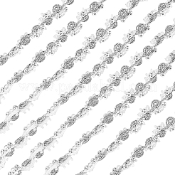 2ヤードのポリエステル、プラスチックパールビーズトリム付き、DIY縫製クラフト用  ホワイト  1/2インチ（13mm）&nbsp;OCOR-PH0036-53C
