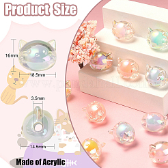 60Pcs 6 Colors UV Plating Rainbow Iridescent Acrylic Beads&nbsp;OACR-CJ0001-36