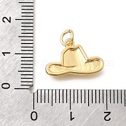 真鍮チャーム  カウボーイハットのチャーム  18KGP本金メッキ  11x16.5x3mm  穴：3mm&nbsp;KK-D255-08G