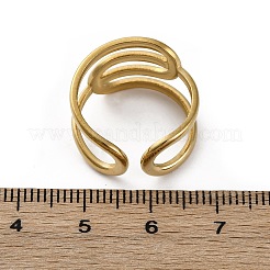 女性用304ステンレススチールオープンカフリング  イオンプレーティング（ip）  18KGP本金メッキ  調整可能&nbsp;RJEW-F174-03G