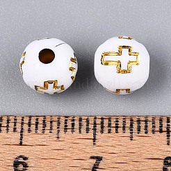 800Pcs Plating Acrylic Beads&nbsp;PACR-PA0001-06B