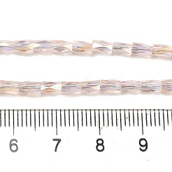 電気メッキガラスビーズセット  ABカラーメッキ  多面カット  コラム  ミスティローズ  4x2mm  穴：0.9mm  約100個/連  19.29''（49センチメートル）&nbsp;GLAA-P068-AB02
