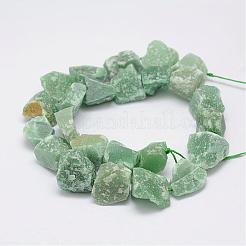 Raw Rough Natural Green Aventurine Beads Strands&nbsp;G-E343-03
