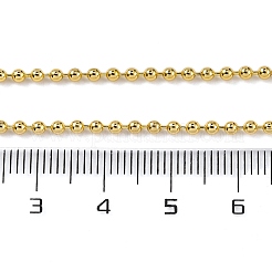 女性用ラックメッキ真鍮ボールチェーンネックレス  長持ちメッキ  鉛フリー＆カドミウムフリー  18KGP本金メッキ  18.07インチ（45.9cm）&nbsp;NJEW-A035-04G-01