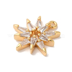 Brass Micro Pave Clear Cubic Zirconia Pendants&nbsp;KK-M294-07G-04