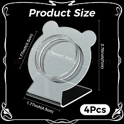 透明アクリル製斜め背面シングルブレスレットバングルディスプレイスタンド 4個  クマ  7.5x4.5x7cm&nbsp;AC-FS5191-01C