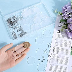 アクリル製のフラットラウンド型ダングルイヤリングの作り方キット  ステンレス鋼色  6~32x1.2~1.5mm  穴：2.5mm&nbsp;DIY-SC0025-75