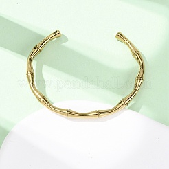 304ステンレススチール製カフバングル  女性用竹ジョイントバングル  イオンプレーティング（ip）  ゴールドカラー  1/4インチ（0.5cm）  内径：2-3/8インチ（6cm）&nbsp;BJEW-B150-01G