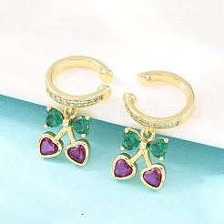 Brass Micro Pave Cubic Zirconia Cuff Earrings&nbsp;EJEW-Z164-08G-01