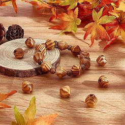 100Pcs Bicone Unfinished Natural Wood Beads&nbsp;WOOD-OC0002-48