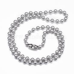 304ステンレススチールボールチェーンネックレス  ミックスカラー  23.62インチ（60cm）  4.5~5mm&nbsp;BJEW-H446-04