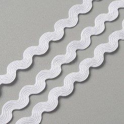 6 ヤード 6 色ポリエステルウェーブフリンジ トリム リボン  ウェーブベンディングレーストリム  衣類の縫製やアートクラフトの装飾に  ホワイト  1/4インチ（8mm）  1ヤード/色&nbsp;OCOR-WH0080-44D