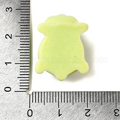 不透明樹脂ペンダント  カメ  プラチナトーンのアイアンループ付き  黄緑  15x18.5x23mm  穴：2mm&nbsp;RESI-V003-01