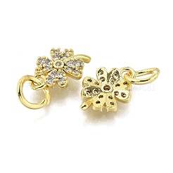 Clover Brass Micro Pave Clear Cubic Zirconia Pendants&nbsp;KK-K300-10G