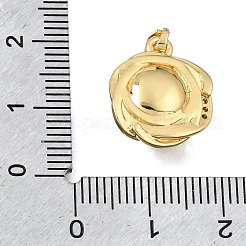 Brass Micro Pave Clear Cubic Zirconia Pendants&nbsp;KK-C263-19G