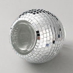 ガラス製ディスコボールの花瓶飾り  ホームオフィスの結婚式の装飾用  銀  89x96mm&nbsp;AJEW-WH0481-04