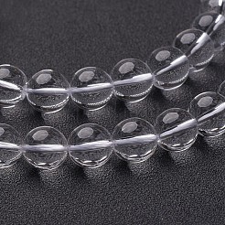 ピエゾガラスビーズ連売り  模造クリスタルビーズ連売り  ラウンド  透明  10mm  穴：1mm  約39個/連  15.5インチ&nbsp;X-GSR10mmA039-1