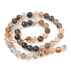 天然ハーキマーダイヤモンドビーズ連売り  ラウンド  8mm  穴：1mm  約48個/連  14.96''（38センチメートル）&nbsp;G-Z115-C01-8mm