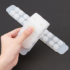 スカルDIYブレスレットシリコン型  レジン型  UVレジン用  エポキシ樹脂ジュエリー作り  プラスチックピペット付き  ラテックス指サック  プラスチック計量カップ  ホワイト  258x51.5x17.5mm  内径：9.5mm&nbsp;DIY-OC0003-09