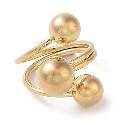 Ion Plating(IP) 304 Stainless Steel Adjustable Cuff Rings for Women&nbsp;RJEW-G315-04G