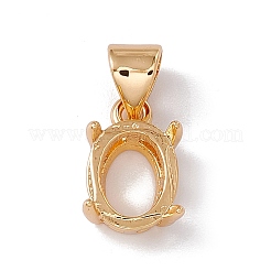 Brass Pendant Cabochon Settings&nbsp;KK-E066-01G-01