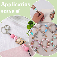 16Pcs 8 Styles Elk & Yak Food Grade Eco-Friendly Silicone Focal Beads&nbsp;SIL-ME0001-04