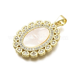 Brass Brass Micro Pave Cubic Zirconia Pendants&nbsp;KK-C087-04G