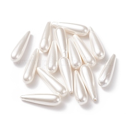 シェルパール片穴ビーズ  ティアドロップ  ホワイト  30~31x8mm  穴：0.5~1mm&nbsp;BSHE-G011-03C