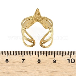 304 Stainless Steel Cuff Open Rings for Women&nbsp;RJEW-A102-02G