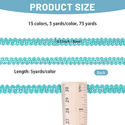 75 Yards 15 Colors Polyester Braided Lace Trim&nbsp;OCOR-GL0001-30