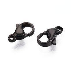 304ステンレススチール製ロブスタークロウ留め金  ガンメタ色  10x6.3x3.2mm  穴：1.4mm&nbsp;STAS-T065-10mm-34B