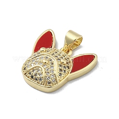 Brass Micro Pave Clear Cubic Zirconia Pendants&nbsp;KK-A221-02D-G