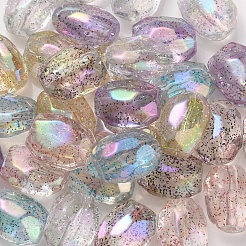 UV Plating Rainbow Iridescent Acrylic Beads&nbsp;OACR-K003-011