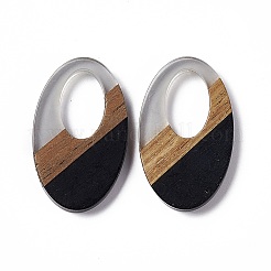 Opaque Resin & Walnut Wood Pendants&nbsp;RESI-M027-02E