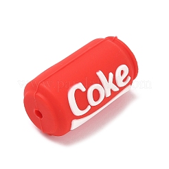 シリコンビーズ  食品のテーマ  焦点ビーズ  レッド  コークス  29x16~17mm  穴：2mm&nbsp;SIL-I019-01C