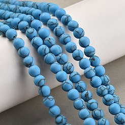 Synthetic Turquoise Beads Strands&nbsp;G-P387-01-6mm-01