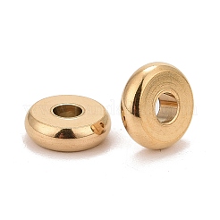 イオンプレーティング（IP）304ステンレススチールスペーサービーズ  ドーナツ  ゴールドカラー  8x2.5mm  穴：3mm&nbsp;X-STAS-F136-04G
