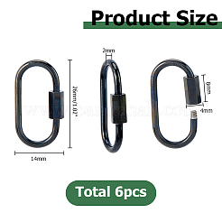 6Pcs 304 Stainless Steel Screw Carabiner Lock Charms&nbsp;STAS-HS0001-75