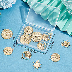 12Pcs 4 Style 304 Stainless Steel Pendants&nbsp;STAS-BBC0001-61