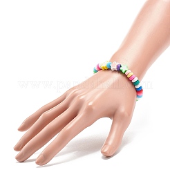 9Pcs 9 Style Handmade Polymer Clay Beaded Stretch Bracelets Set&nbsp;BJEW-JB08959
