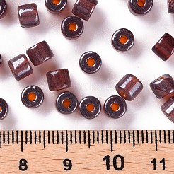 透明色光沢ガラスラウンドラッパビーズ  丸い穴  シエナ  4~6x5~6mm  穴：1.8mm  約2250個/ポンド&nbsp;SEED-S045-001A-D02
