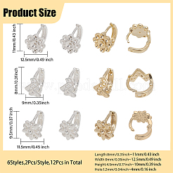12Pcs 6 Style Brass Hoop Earring Findings&nbsp;KK-CA0002-45